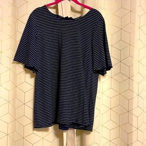 Navy striped blouse